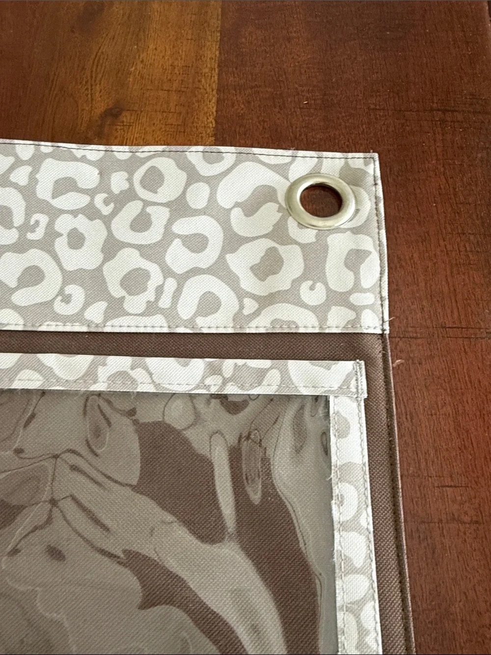 Gently used - Brand: Thirty-one Brown and Cream Leopard Print Hanging Organizer